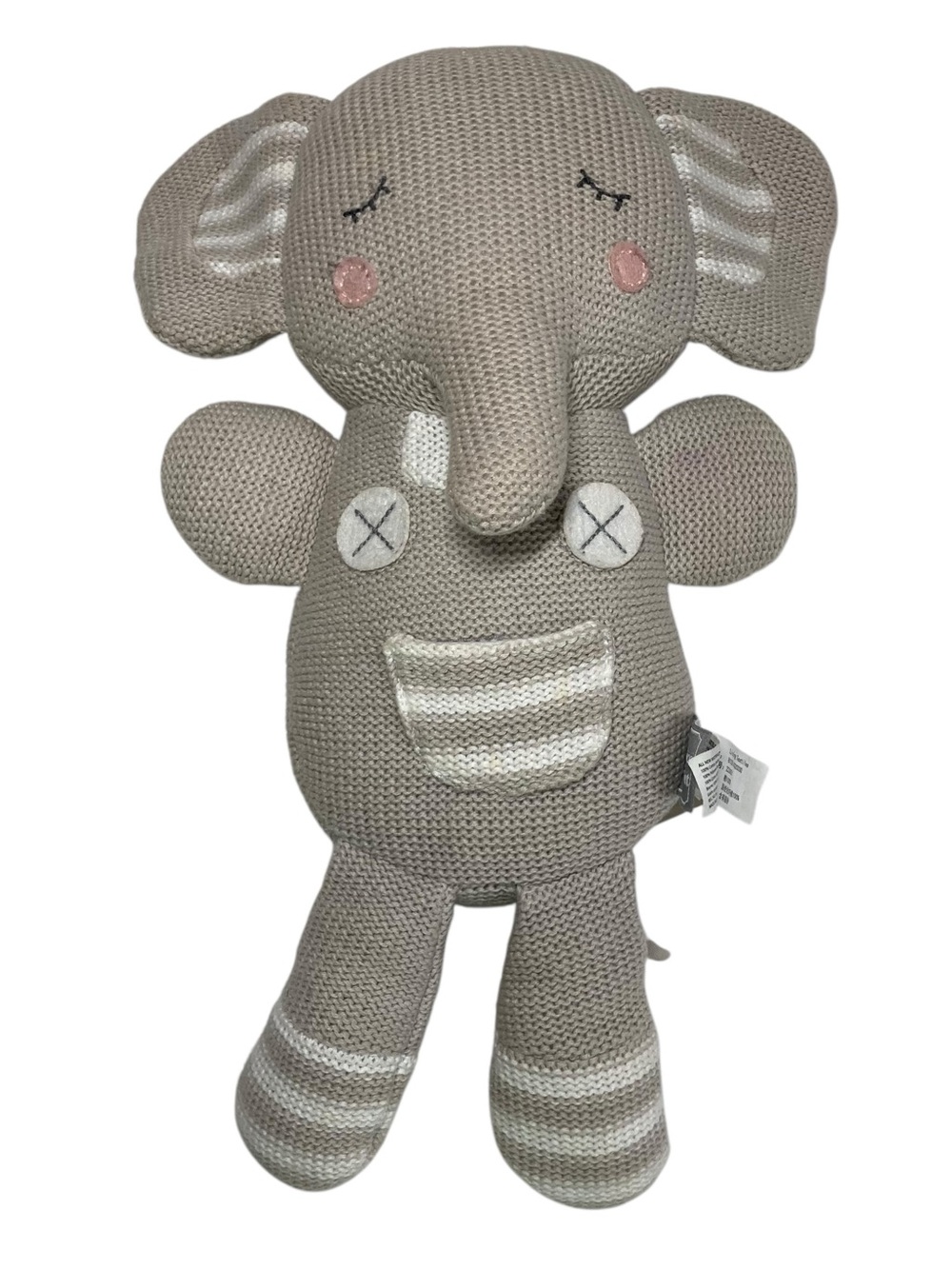 Theodore Elephant 14" Knit Stuffed Animal Rattle Plush Living Textiles 2020.